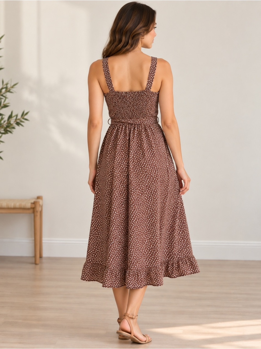 Sincerely Jules Polka-Dot Button-Front Midi Dress - Picture 2 of 6
